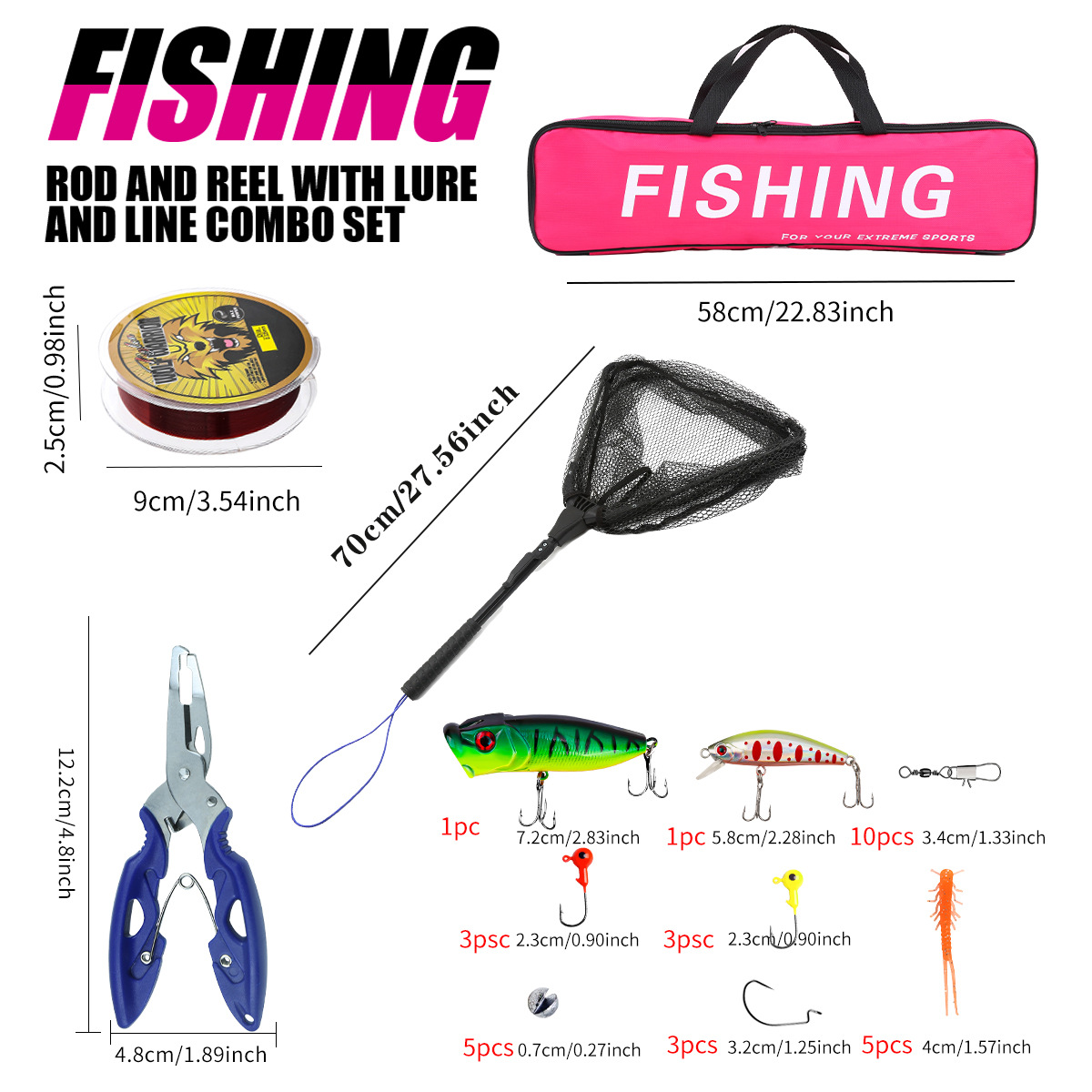Fishing Pole Set Full Kits Wit - Fishing Rod Combo recension och pris